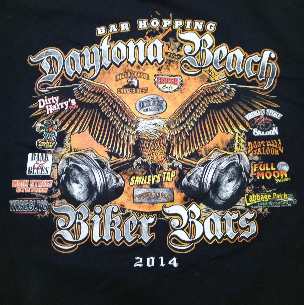 2014 Daytona Beach Biker Bar Hoping Tee - Picture 5 of 5